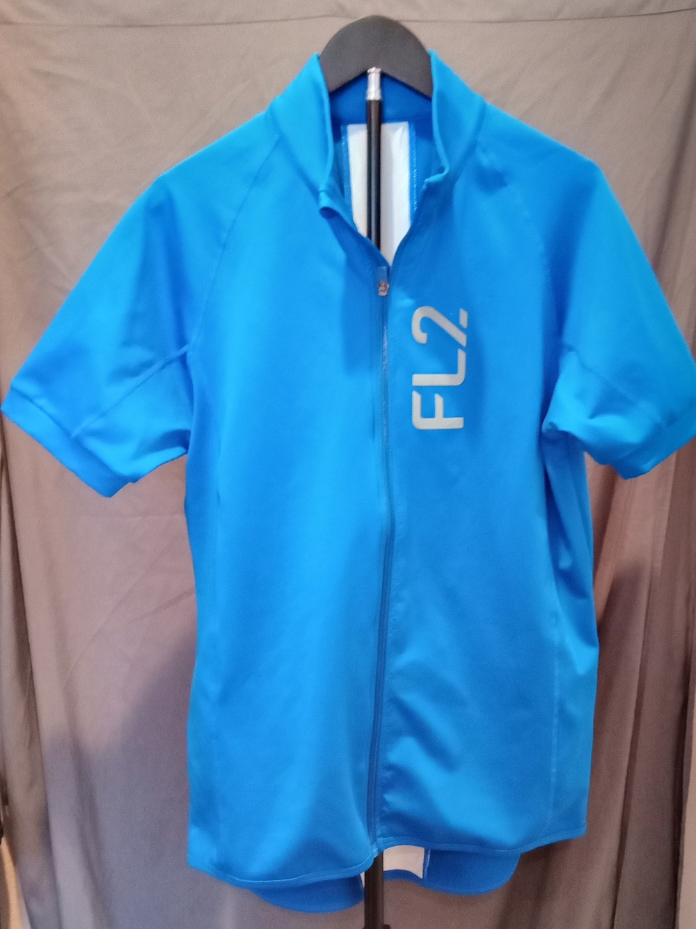 Fabletics FL2 Poise Bright Blue Short Sleeve Cycling Jersey Men's Size L-XL